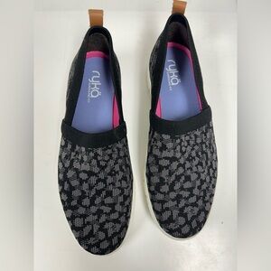 Ryka Women's Black and Gray Slip-On Sneakers